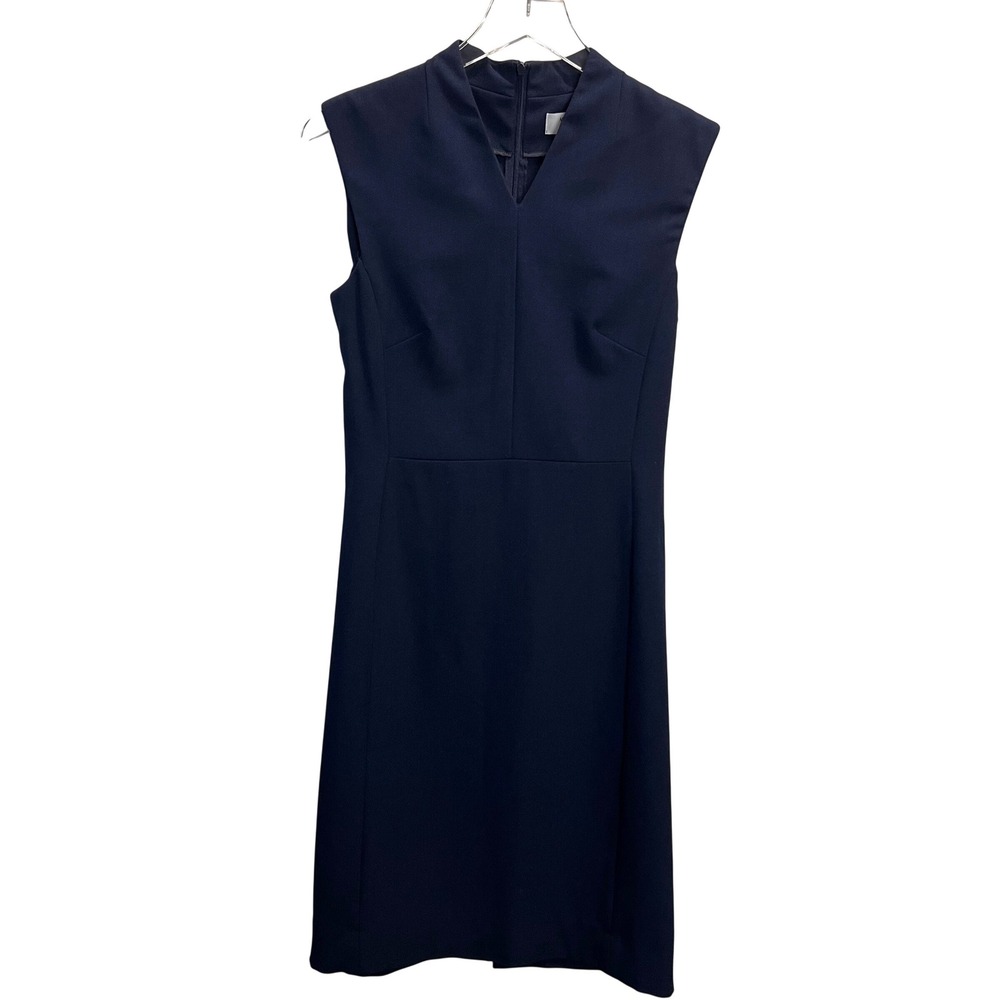 MM LaFleur Aditi Dress Navy Sleeveless Sheath V-Neck Professional Workwear Sz 2‎ - Picture 2 of 8
